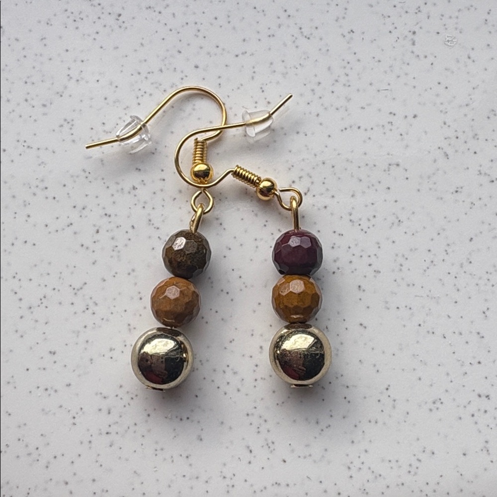 Elegant Mookaite Beaded Earrings